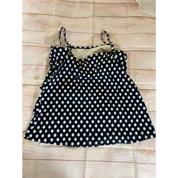 Swim By Cacique Women's Plus Size Polka Dot Tankini Top - 28 - Picture 6 of 9